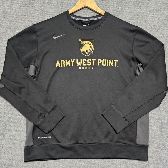 Nike Other - Nike Therma Fit Army West Point RUGBY Performance Sweatshirt Mens L Black Sports